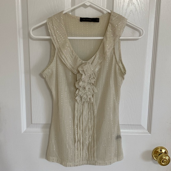 The Limited Sleeveless Sheer Silver Metallic Top - Picture 1 of 6
